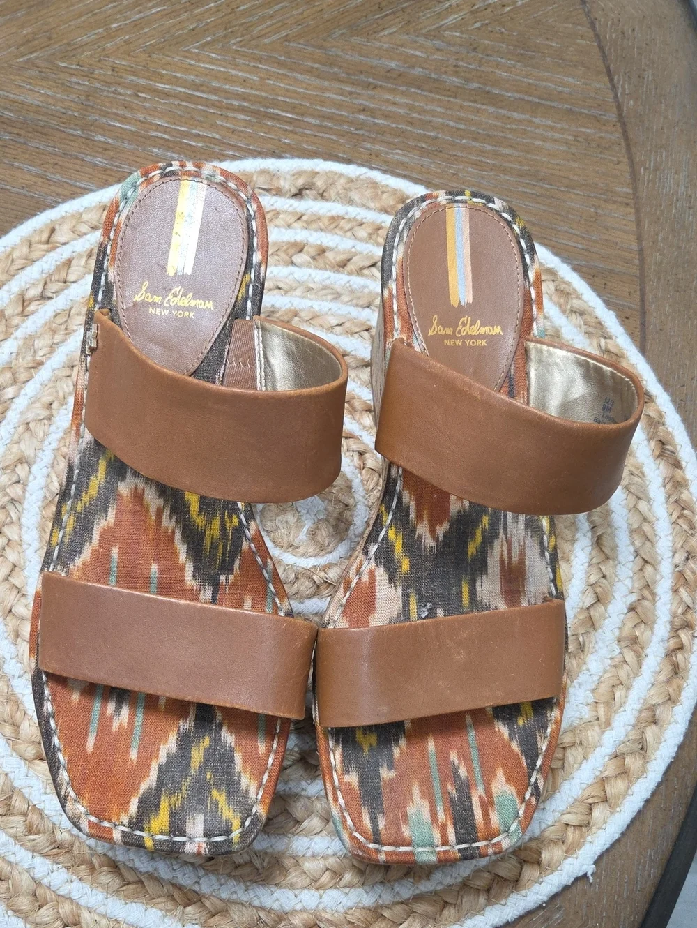 Sam Edelman Alissa Leather Platform Wedge Sandals Size 9